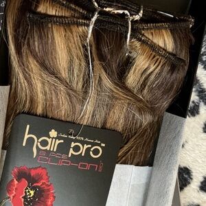 HairPro Clip On 20 Indian Remy 100% Human Hair 9 Pcs 🌵P27/613#